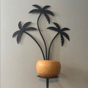 Palm tree candle holder
